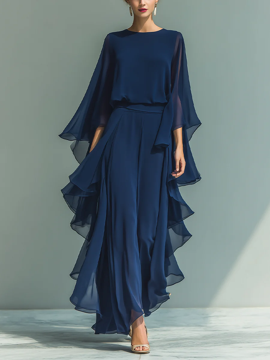 Michaela | Elegant Wide Sleeve Two-Piece Set