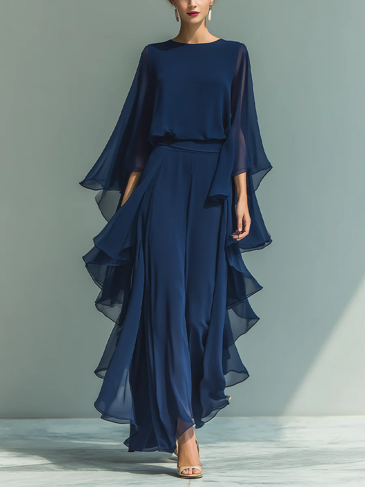 Michaela | Elegant Wide Sleeve Two-Piece Set