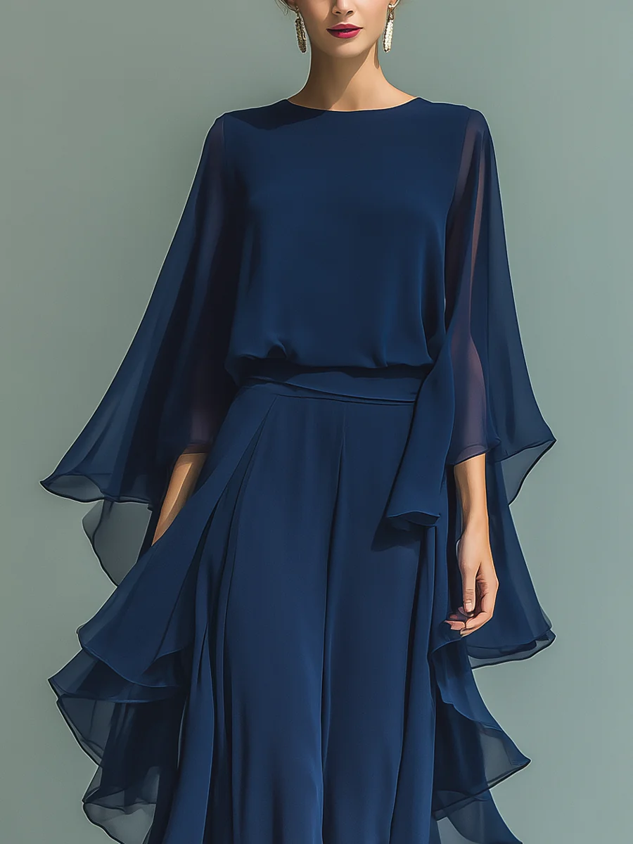 Michaela | Elegant Wide Sleeve Two-Piece Set