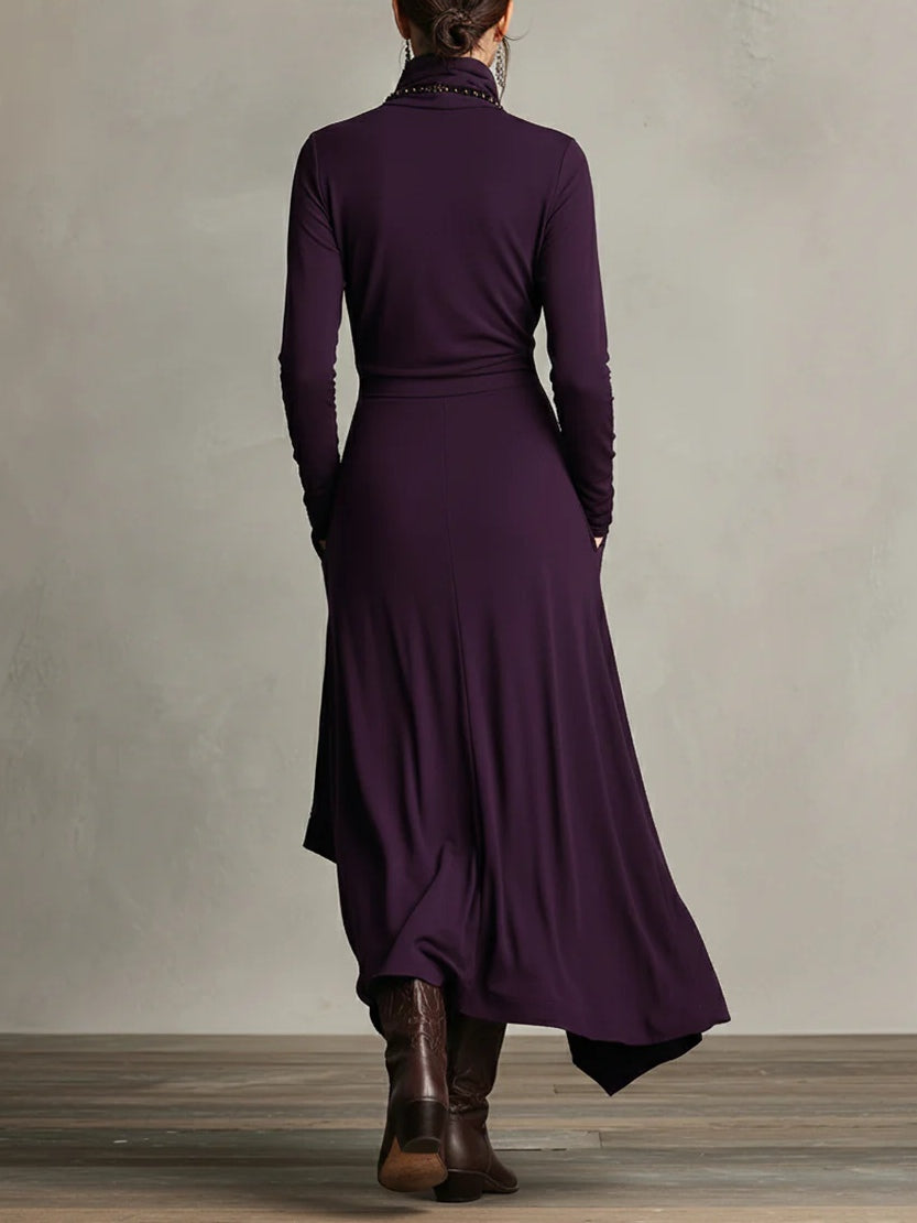 Sierra | Elegant High Neck Maxi Dress
