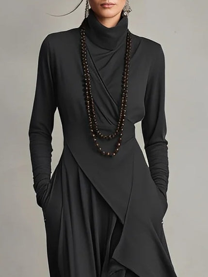 Sierra | Elegant High Neck Maxi Dress