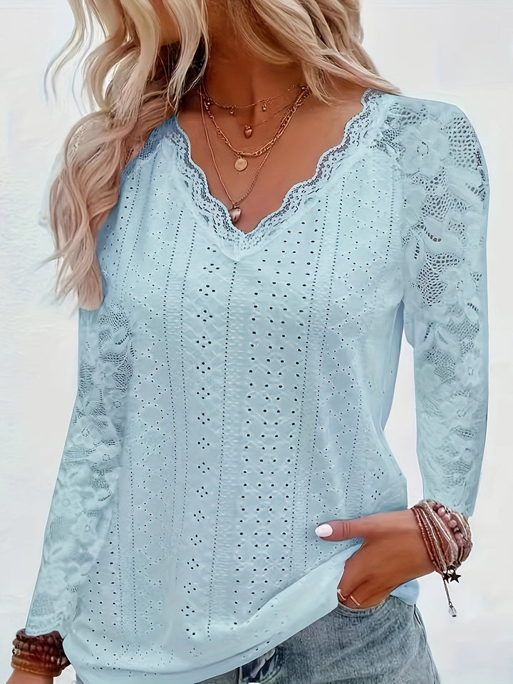 Annabelle | Scalloped V-Neck Top