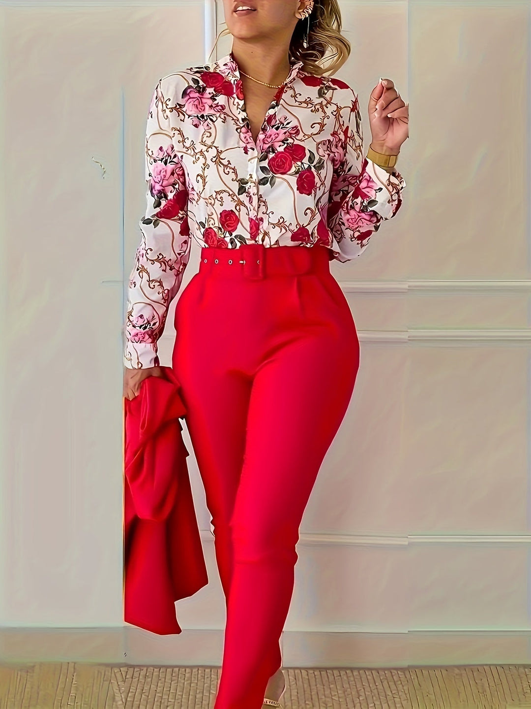 Cynthia | Elegant Floral Two-Piece Set