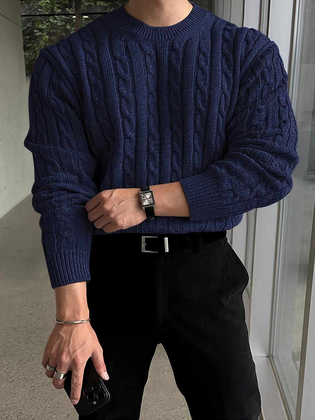 Reid | Cable-Knit Crewneck Sweater