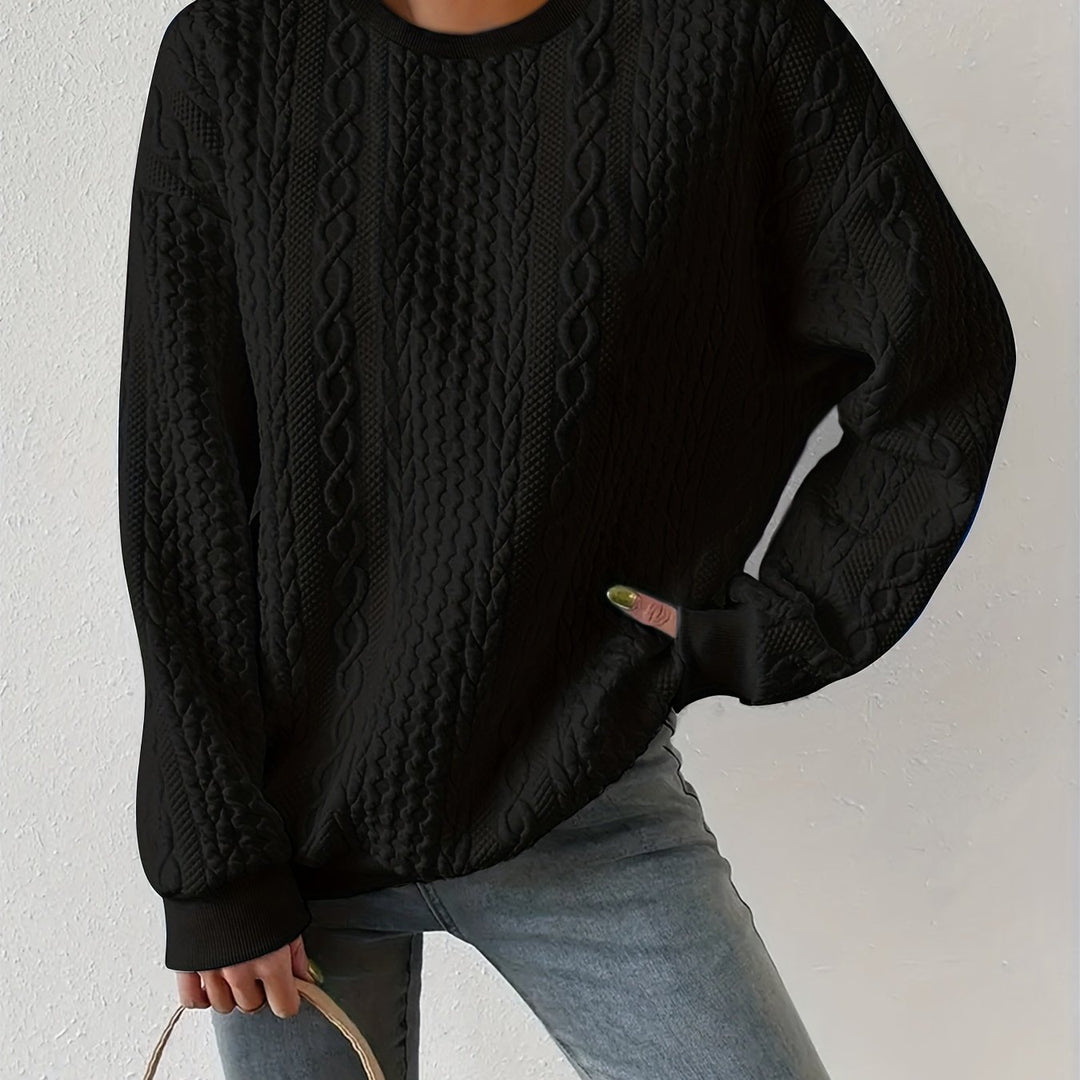 Leona | Textured Crewneck Sweatshirt
