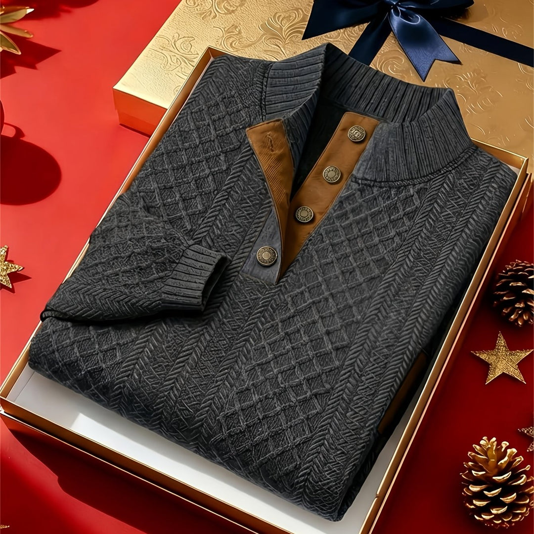 Alden | Stand Collar Textured Sweater