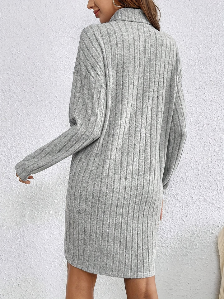 Eloise | Ribbed Turtleneck Sweater Dress