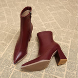 Bronwyn | Pointed-Toe Chunky Heel Ankle Boots