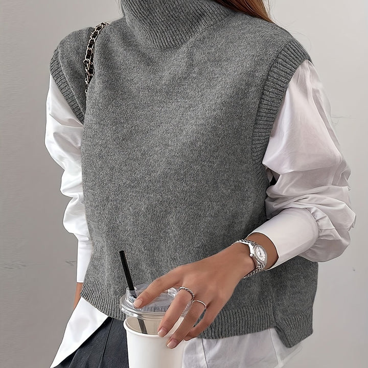 Susanna | High-Neck Knit Sweater Vest