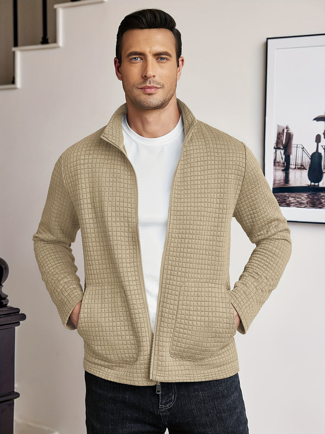Gareth | Textured Zip-Up Jacket
