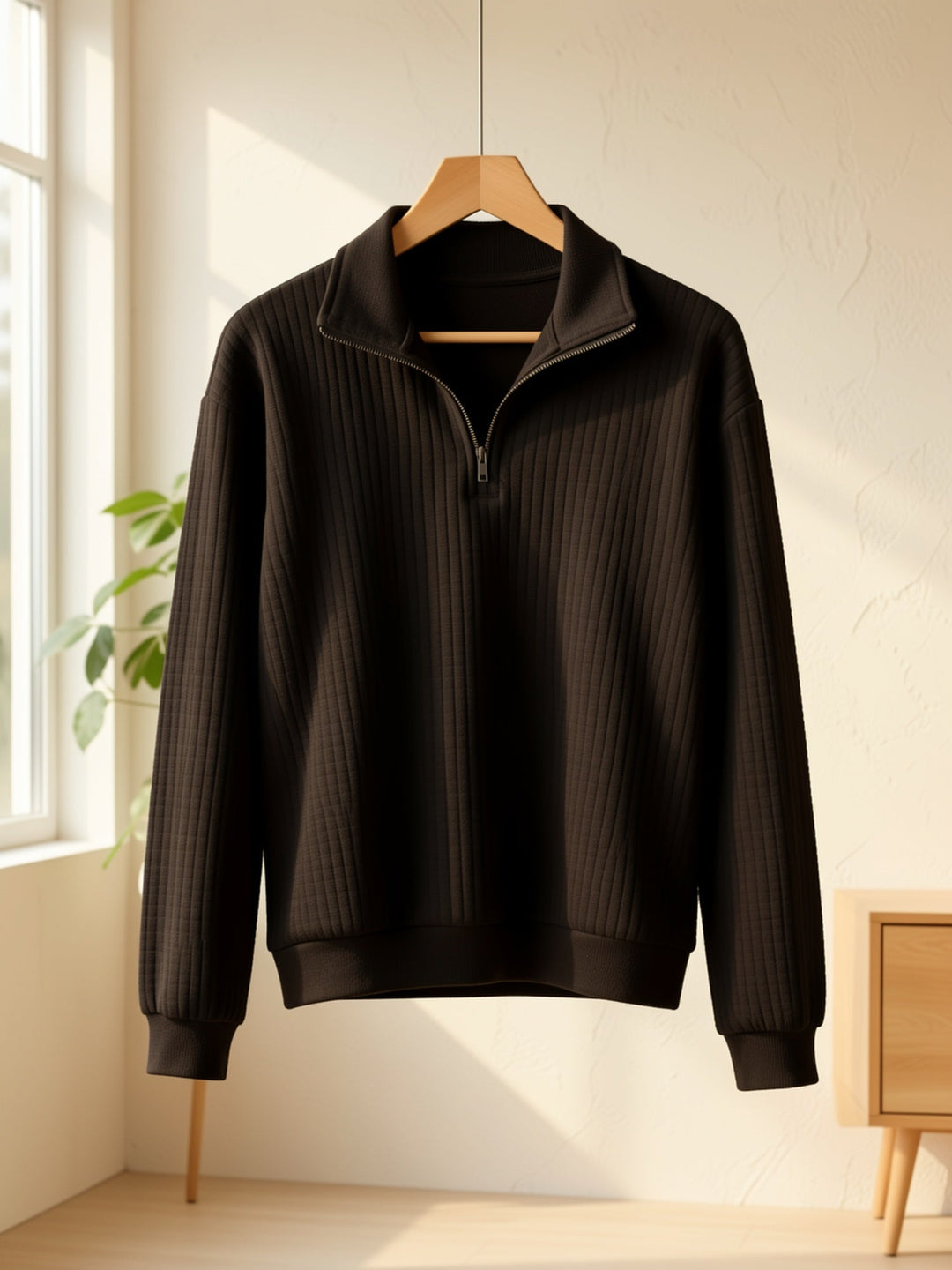 Paige | Textured Quarter-Zip Pullover