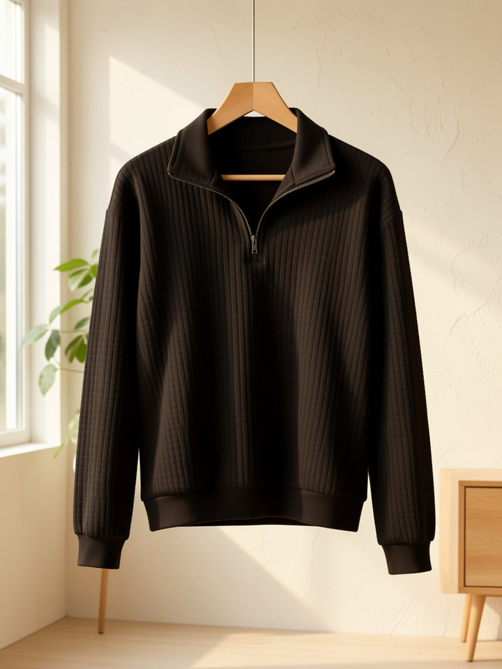 Paige | Textured Quarter-Zip Pullover