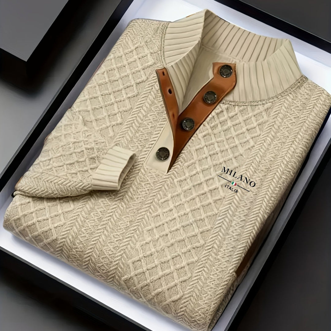 Alden | Stand Collar Textured Sweater