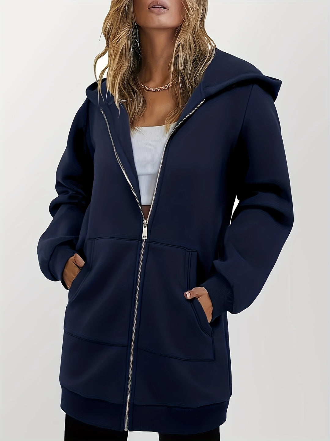 Sabina | Longline Zip-Up Hoodie