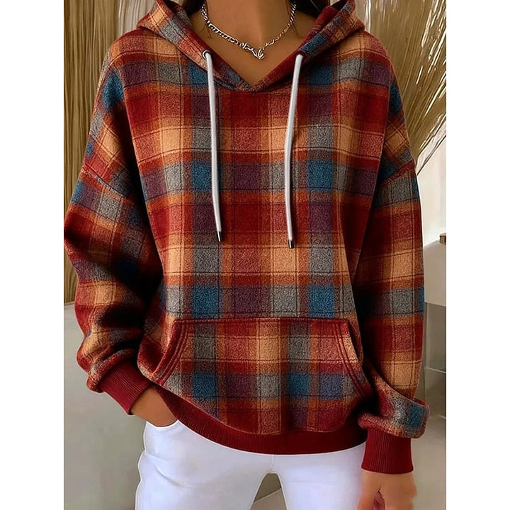 Marnie | Cozy Checked Pullover Hoodie