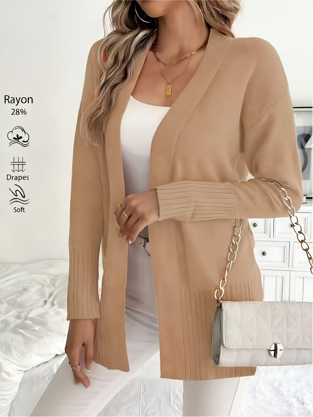 Miriam | Open-Front Draped Cardigan
