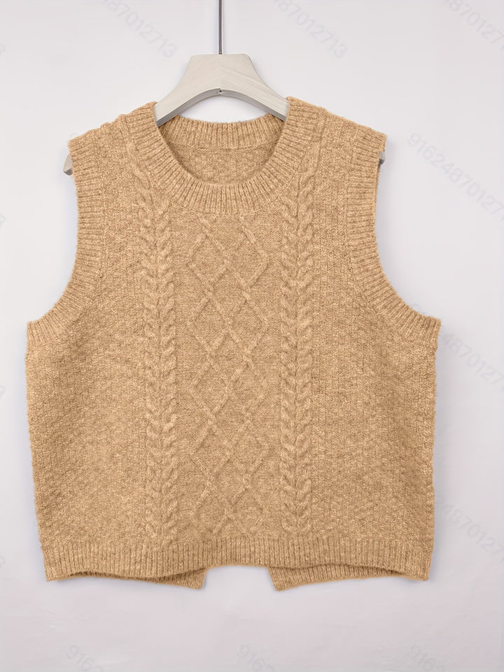 Tabitha | Cable-Knit Sleeveless Sweater Vest