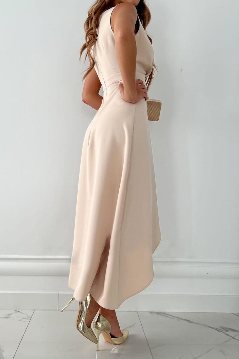 Elise | Elegant Draped Midi Dress