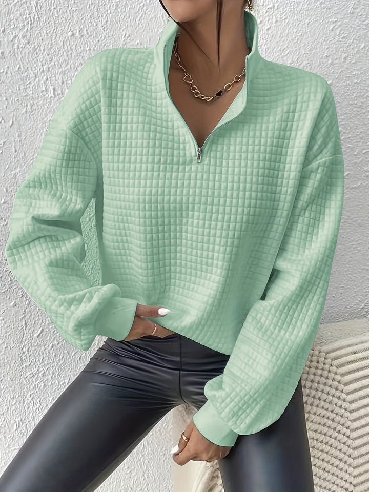 Paige | Textured Quarter-Zip Pullover