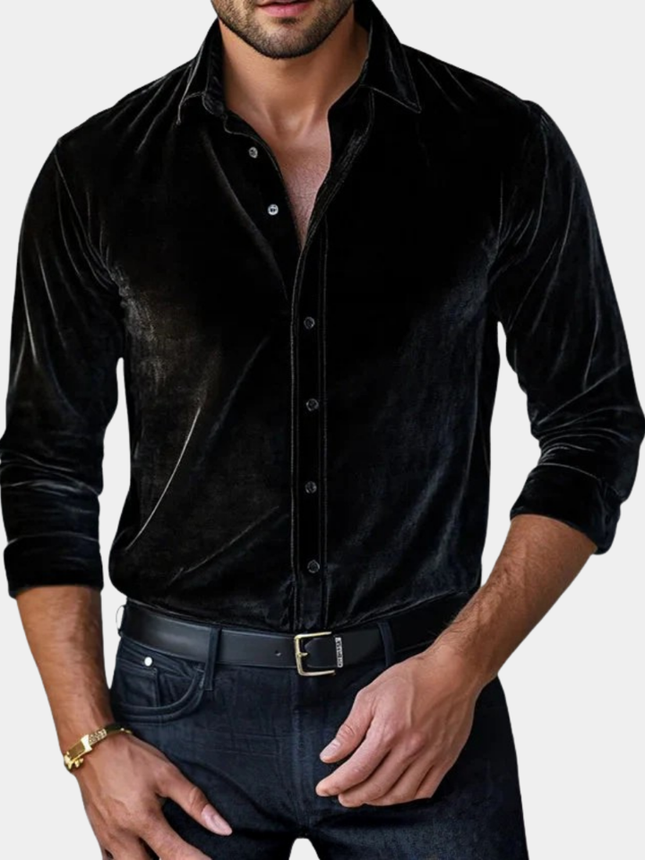Dorian | Classic Long Sleeve Velvet Shirt