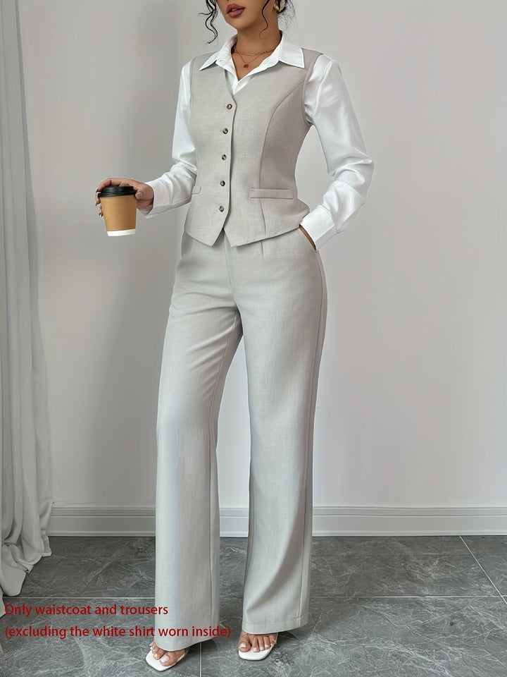 Vivienne | Tailored Vest & Wide-Leg Pant Set