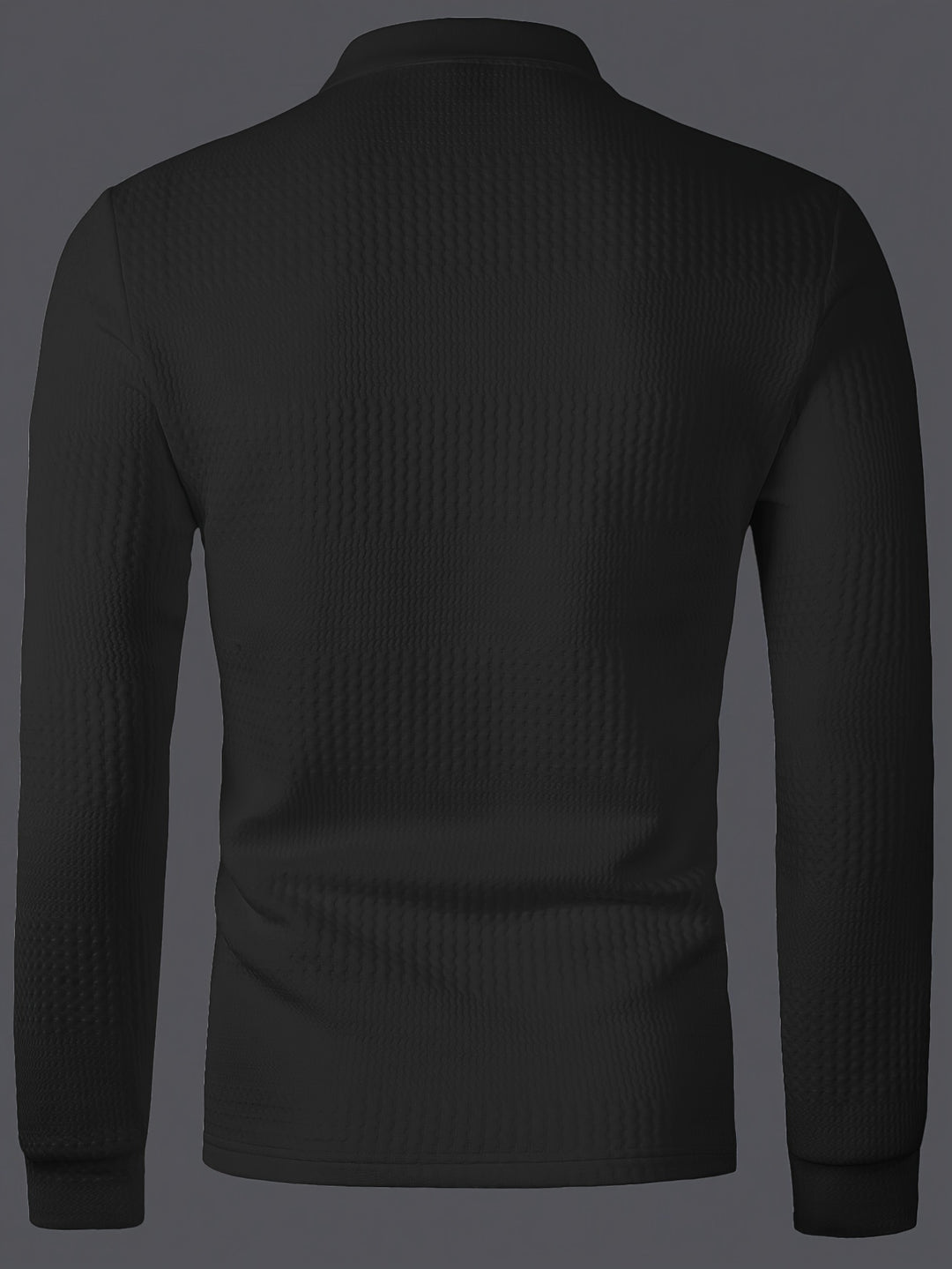 Reid | Textured Long Sleeve Polo Shirt