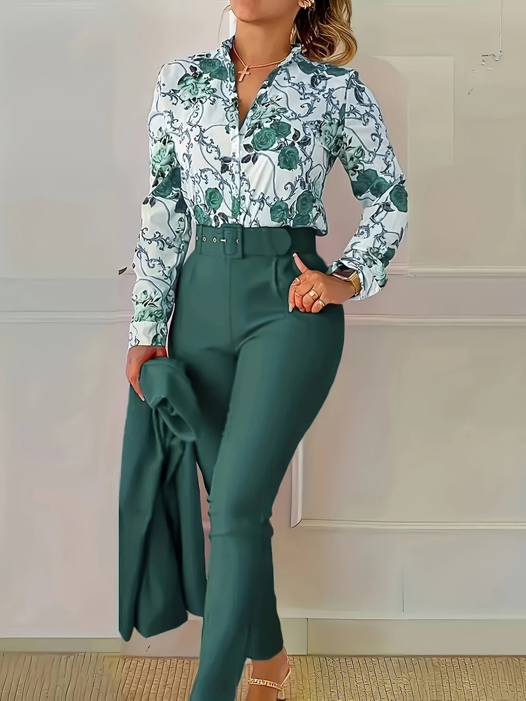 Cynthia | Elegant Floral Two-Piece Set