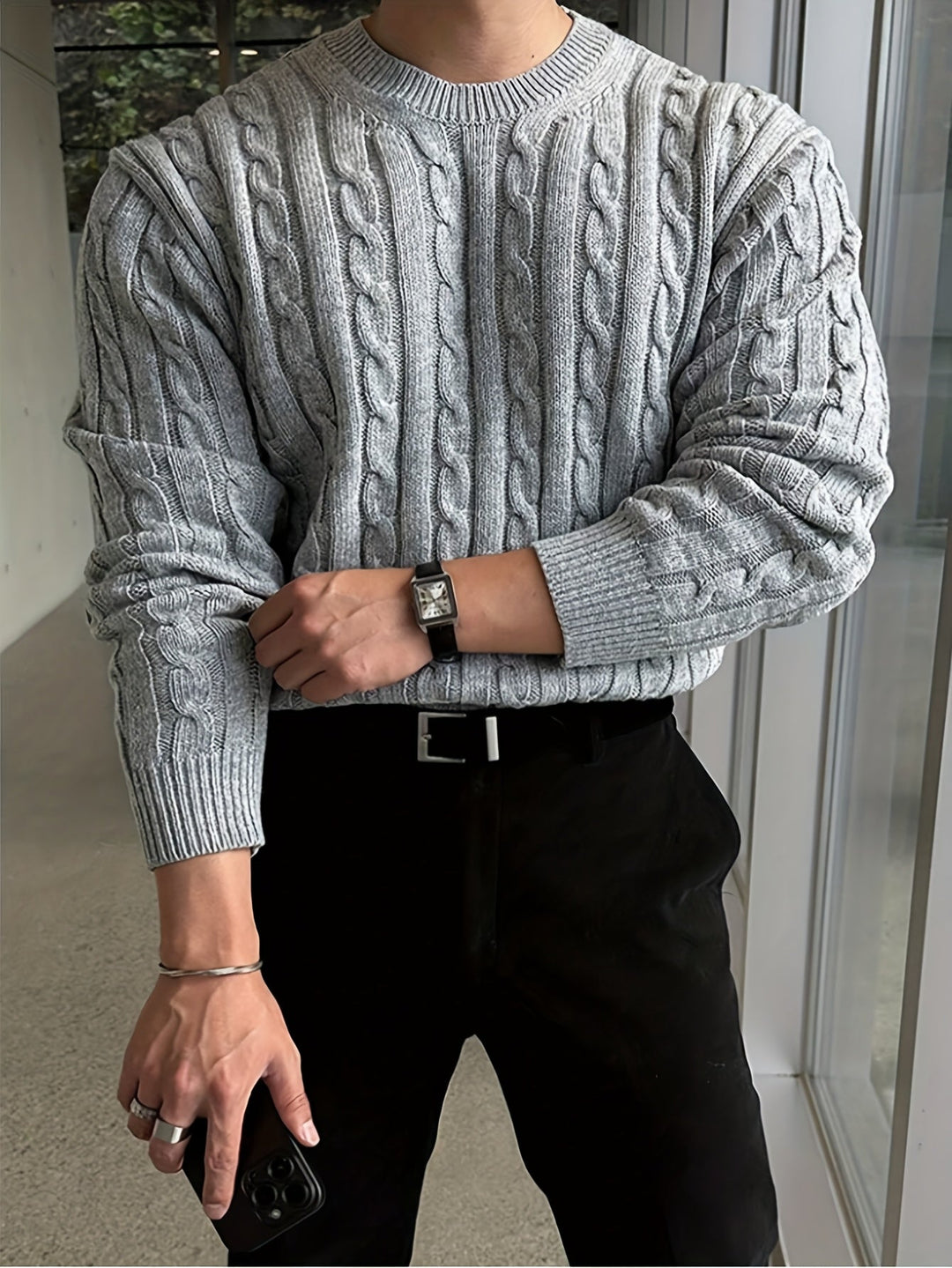 Reid | Cable-Knit Crewneck Sweater