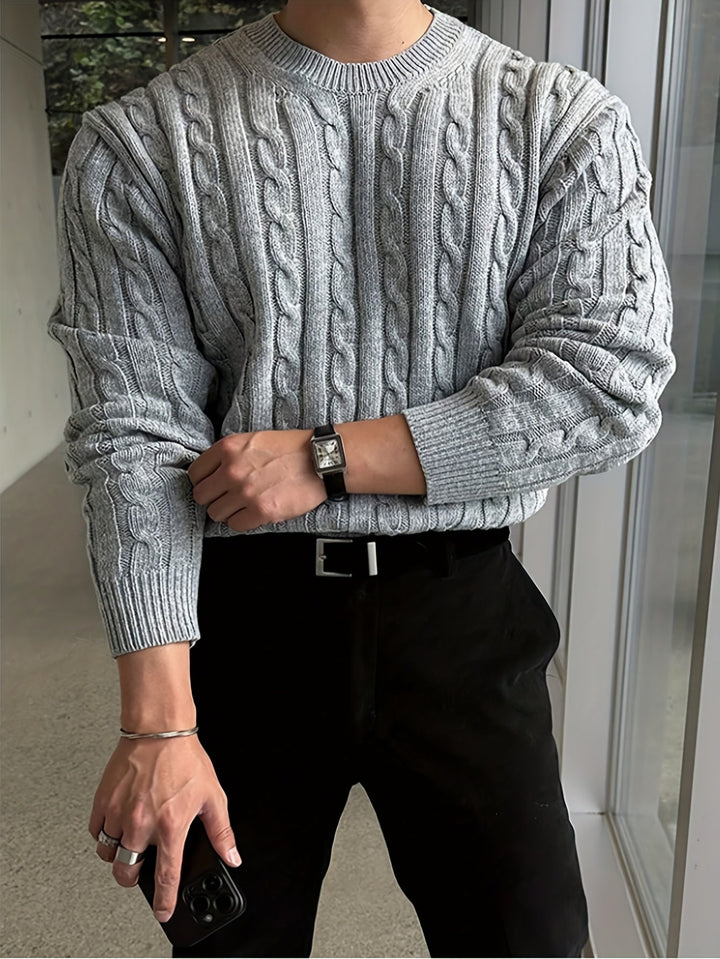 Reid | Cable-Knit Crewneck Sweater