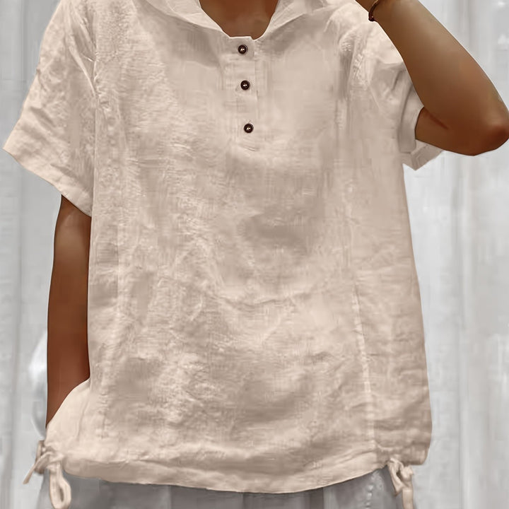 Lena | Relaxed Hooded Drawstring Top