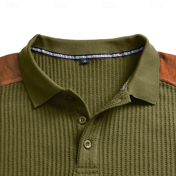 Douglas | Textured Colour-Block Polo Shirt