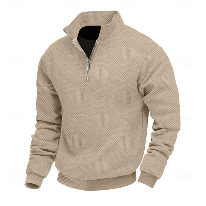 Anders | Refined Textured Quarter-Zip Pullover