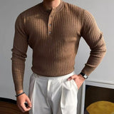 Quentin | Ribbed Henley Sweater