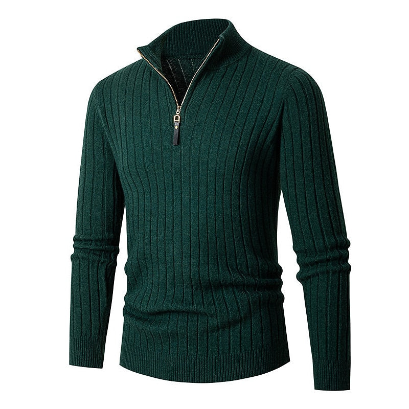 Reuben | Quarter-Zip Ribbed Sweater