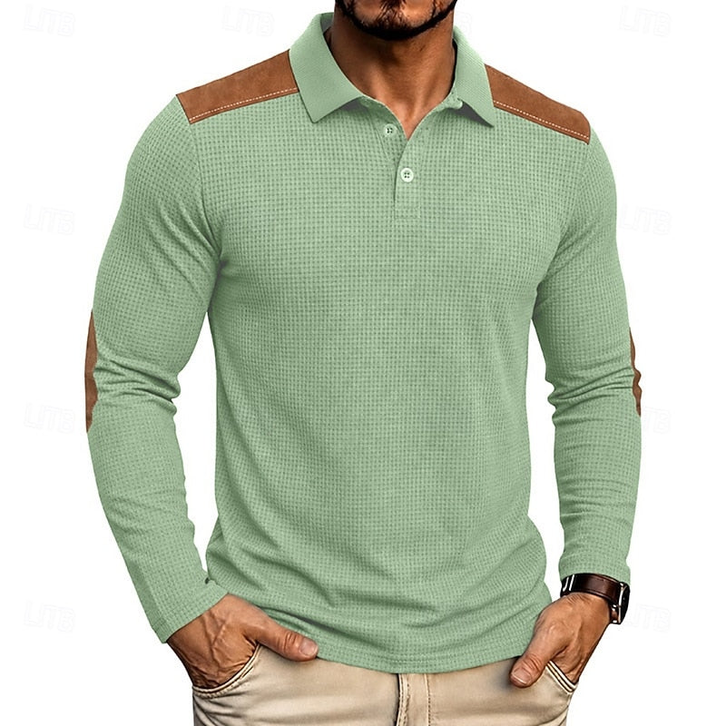 Douglas | Textured Colour-Block Polo Shirt