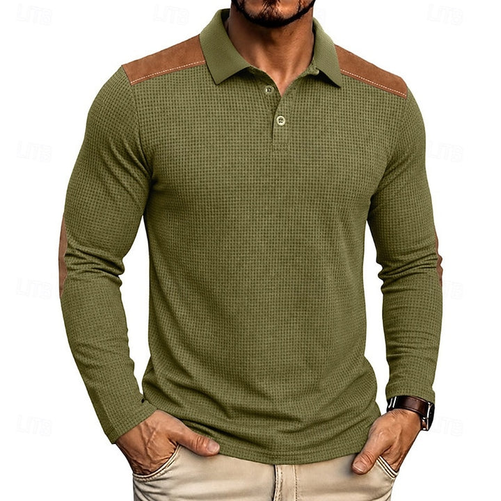 Douglas | Textured Colour-Block Polo Shirt