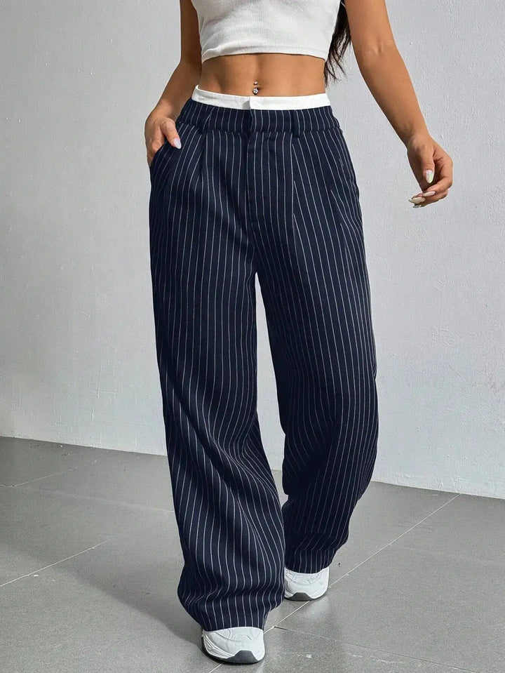 Mirella | Casual Striped Wide Pants