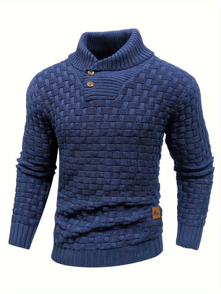 Garrett | Textured Shawl-Collar Sweater