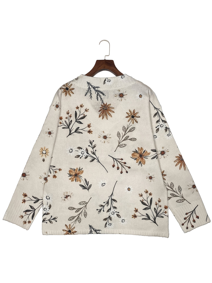 Adelaide | Botanical V-Neck Sweater