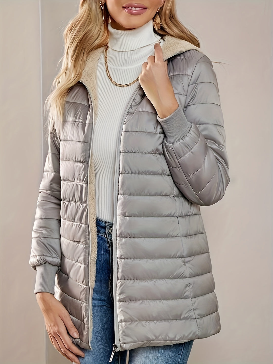 Maureen | Cozy Longline Zip-Up Coat