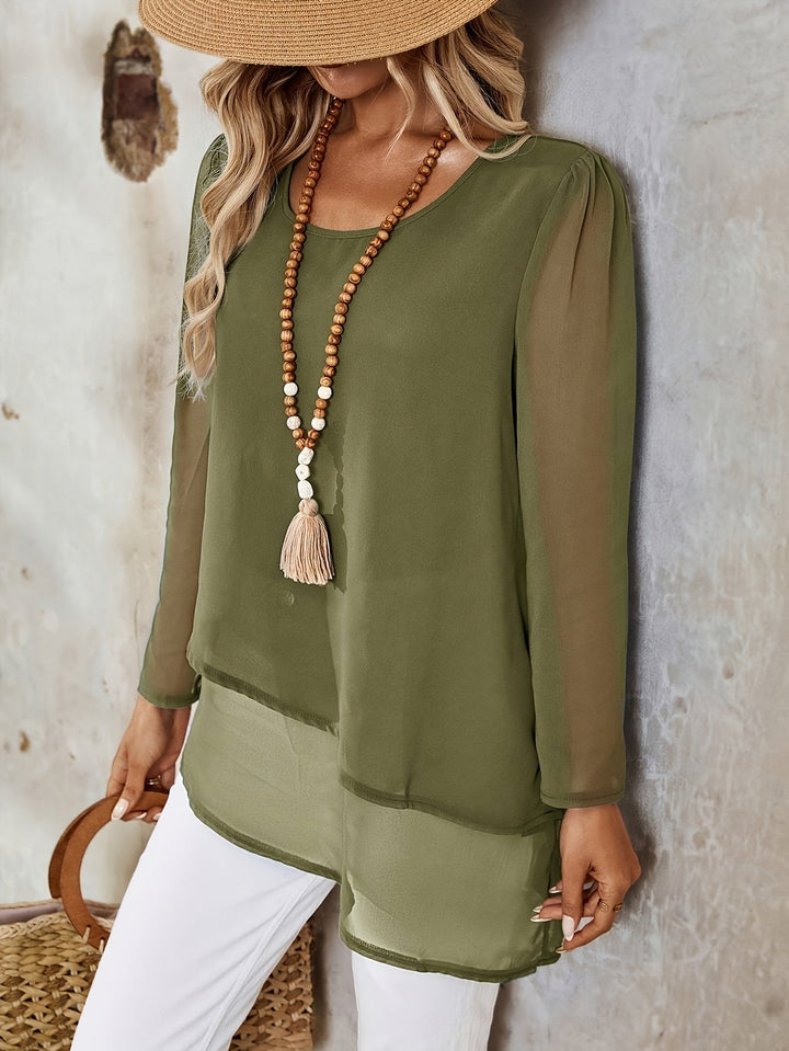 Hazel | Layered Irregular-Hem Blouse