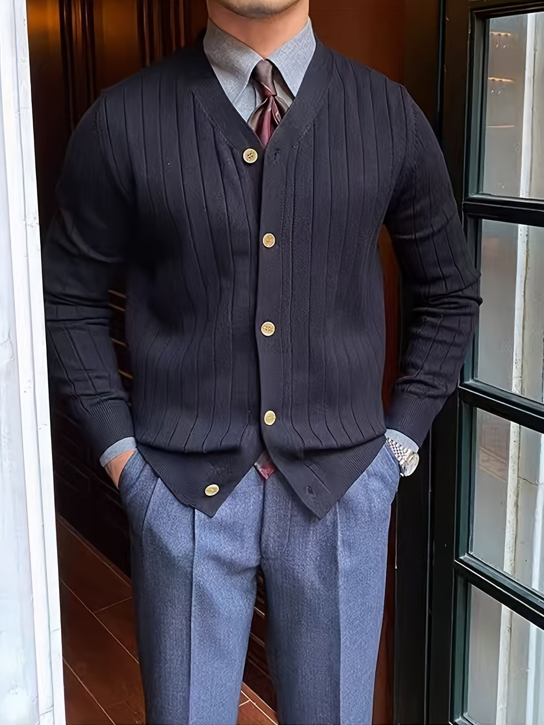 Franklin | Ribbed Button-Up Cardigan