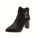 Marlene | Pointed-Toe Block Heel Ankle Boots