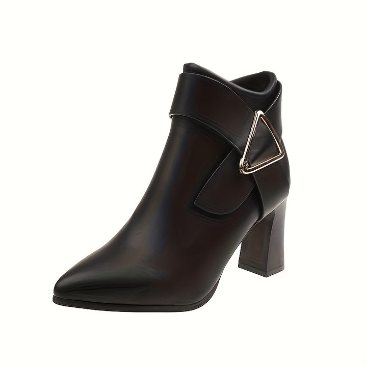 Marlene | Pointed-Toe Block Heel Ankle Boots