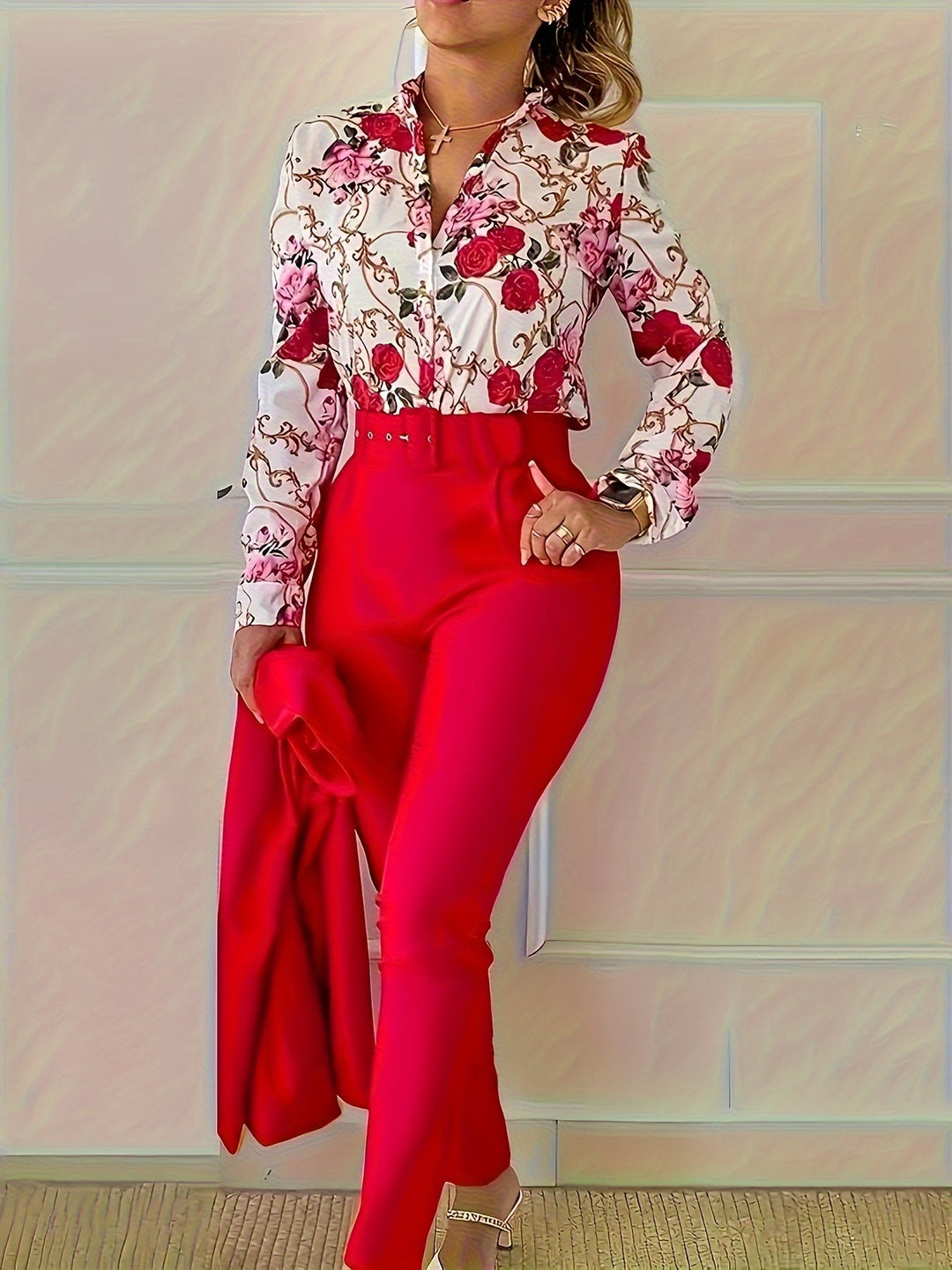 Cynthia | Elegant Floral Two-Piece Set