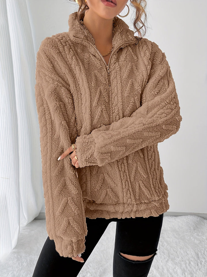 Loretta | Cozy Textured Stand-Collar Pullover