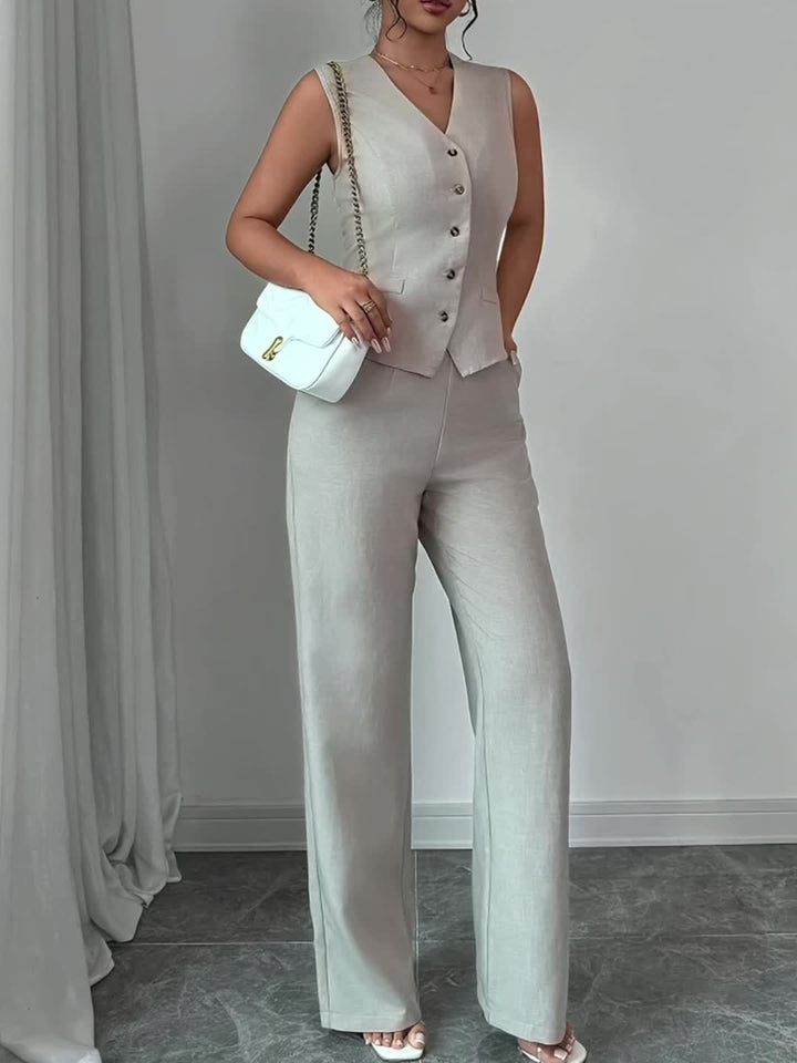 Vivienne | Tailored Vest & Wide-Leg Pant Set