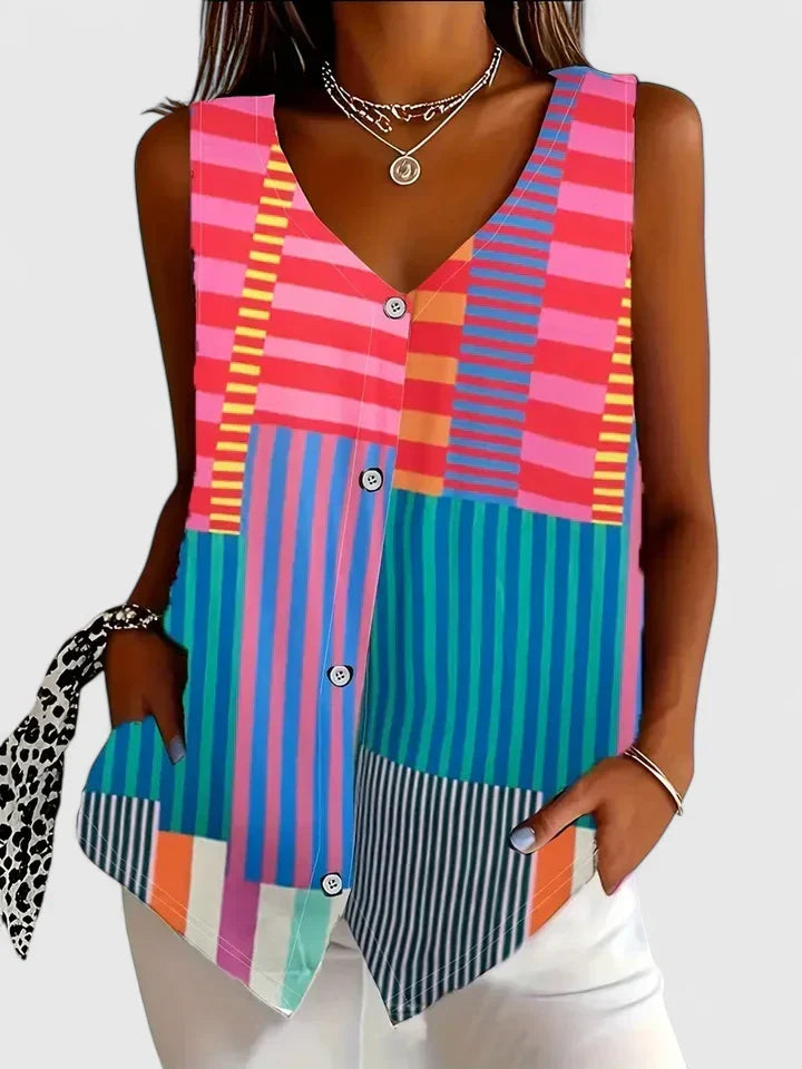 Harriet | Sleeveless Button-Front Blouse