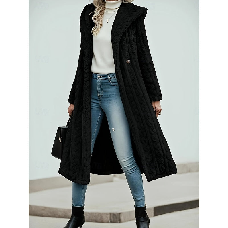 Verity | Plush Hooded Longline Coat