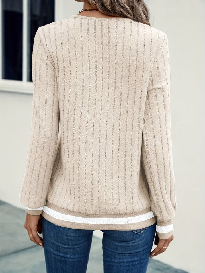 Rosanna | Contrast-Trim Ribbed Top